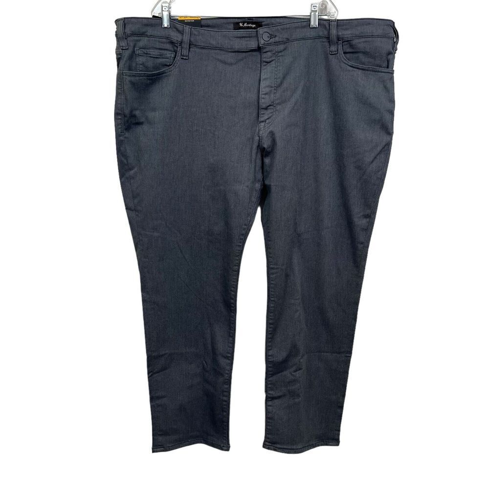 34 Heritage Mens Pants Charisma Classic Stretch 5 Pocket Zip Fly Gray Sz 50/30*